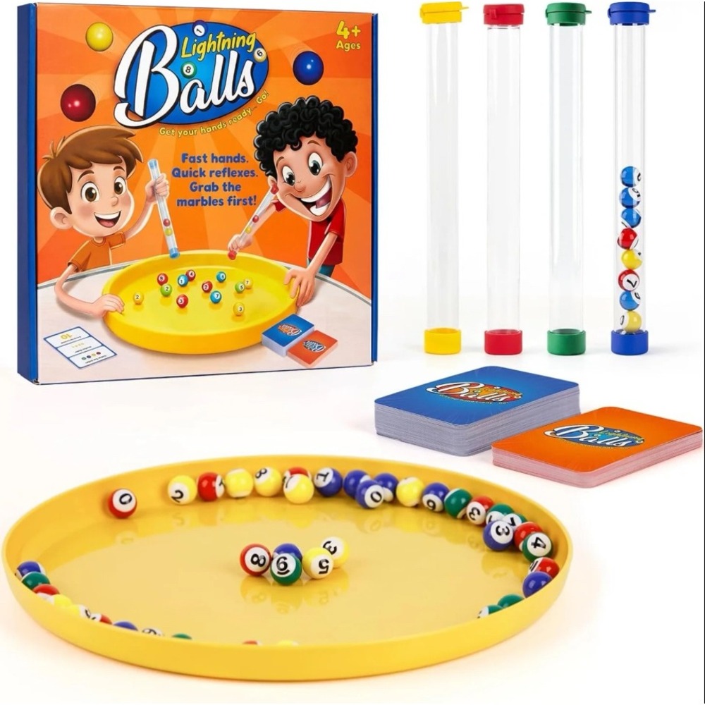 Lightning Balls Board Game Fast Reflexes Marble Grabbing Family Game Ages 4+